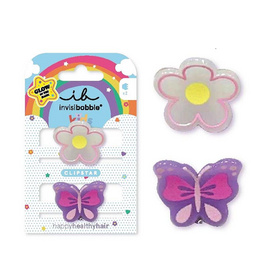 invisibobble กิ๊บหนีบผม เรืองแสงได้รุ่น Clipstar GLOW KIDS Happy flower 2 ชิ้น - invisibobble, เครื่องประดับผู้หญิง