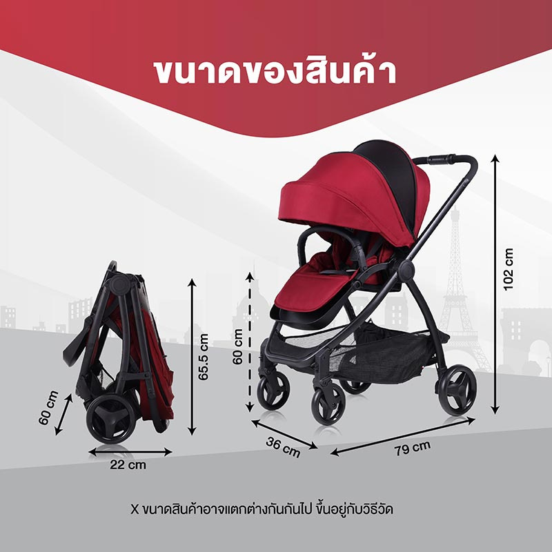 IMP BABY รุ่น 2 WAY (H 908) รถเข็นเด็ก (หันได้ 2 ทิศทาง)