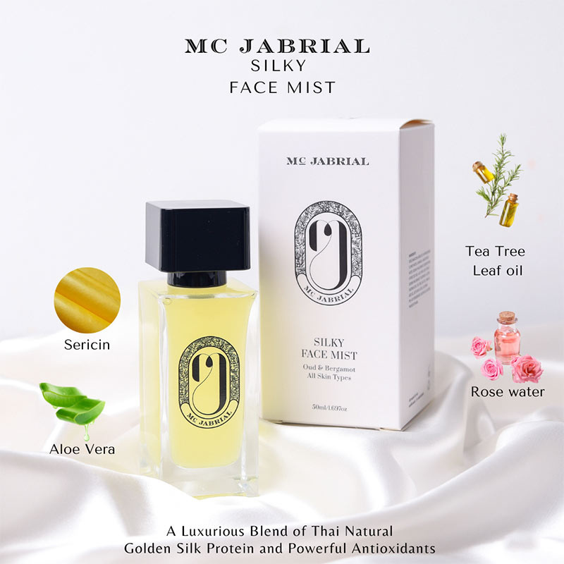 MC JABRIAL สเปรย์น้ำโปรตีนไหม Silky Face Mist 50 มล. แถมฟรี เซรั่มบำรุงผิวหน้า 10มล.