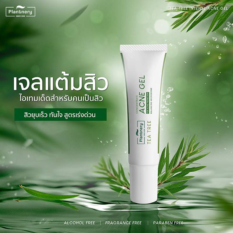 Plantnery เจลแต้มสิวสูตรเร่งด่วน Tea Tree Intense Acne Spot Gel 15 กรัม