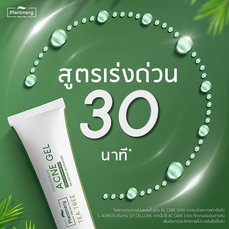 Plantnery เจลแต้มสิวสูตรเร่งด่วน Tea Tree Intense Acne Spot Gel 15 กรัม