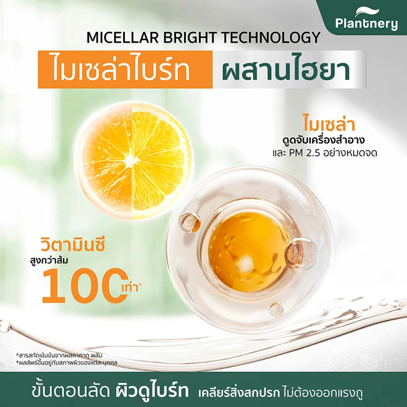 Plantnery คลีนซิ่งเช็ดเมคอัพ Vit C Bright Micellar Cleansing Water 130มล.