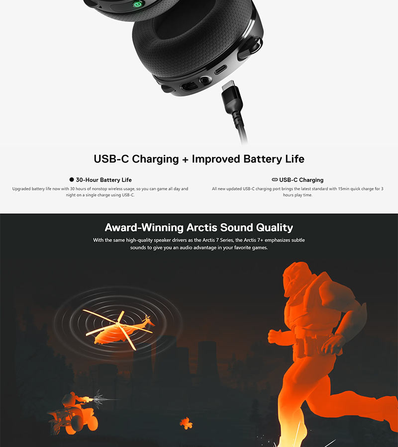 SteelSeries หูฟังเกมไร้สาย Arctis 7+