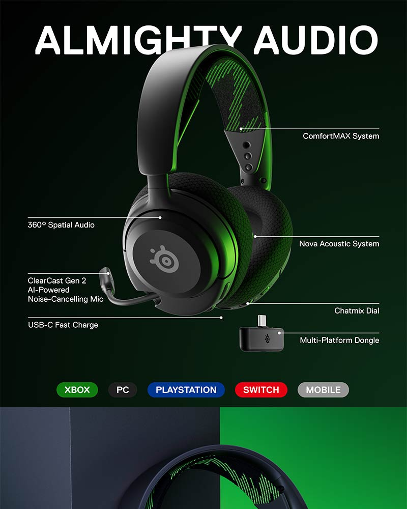 SteelSeries หูฟังเกมไร้สาย Nova 4X