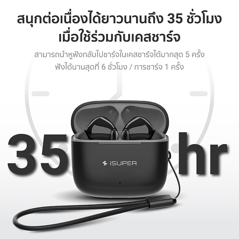 iSuper หูฟังบลูทูธแบบ True Wireless รุ่น ANC Lite