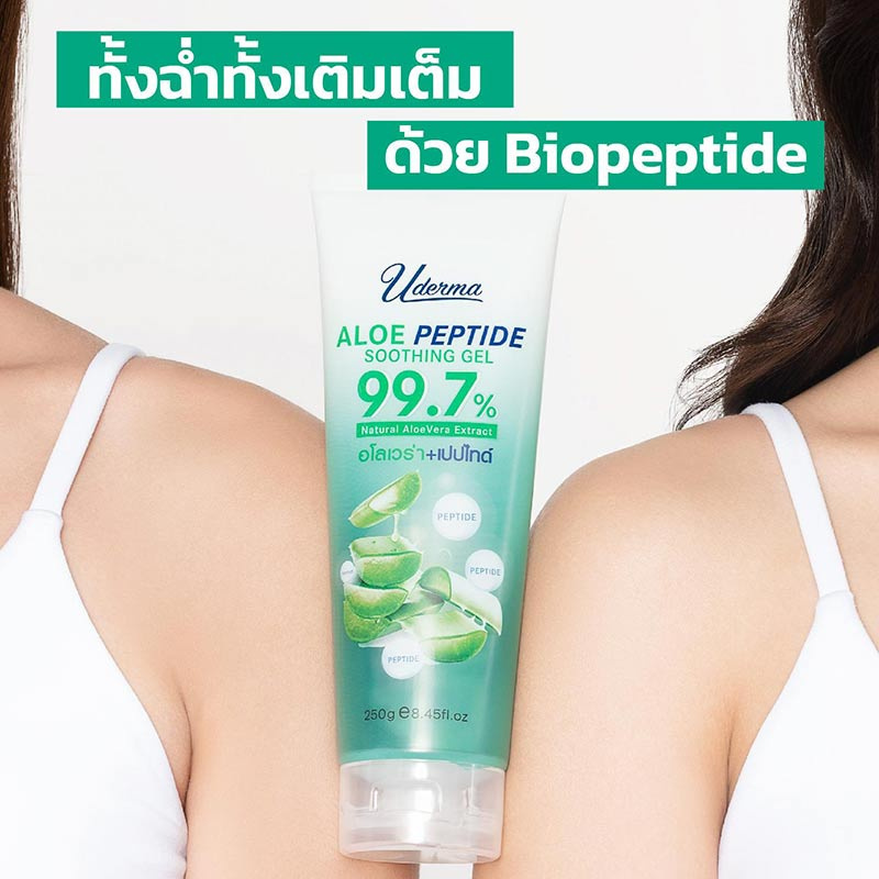 Uderma ซูตติ้งเจล Aloe Peptide Soothing Gel 250 กรัม