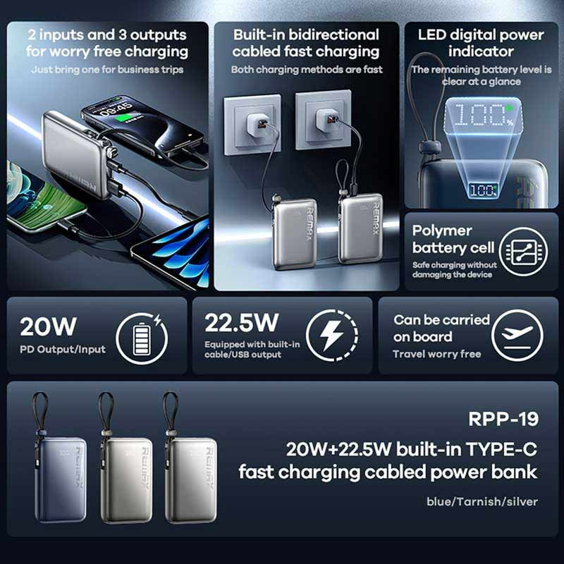 Remax Power Bank 10000 mAh รุ่น RPP-19