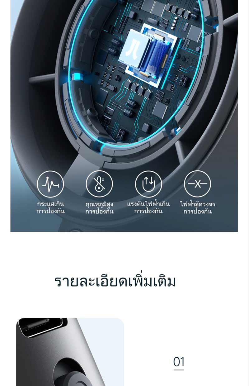 Jisulife พัดลมพกพา รุ่น FA53 Pro1 S Dark