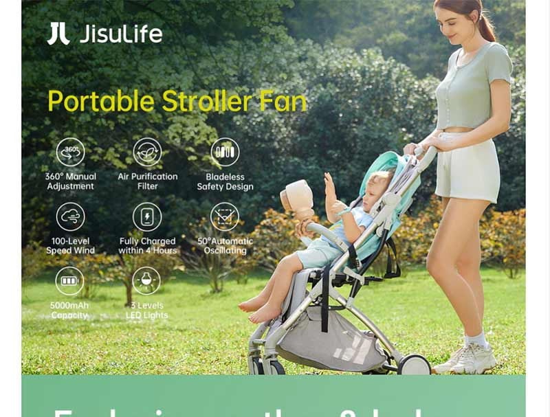 Jisulife พัดลมพกพา 5000 mAh รุ่น Life2S