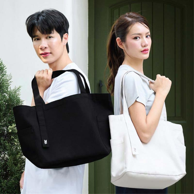 M2S Lifestyle กระเป๋าผ้า สีดำ