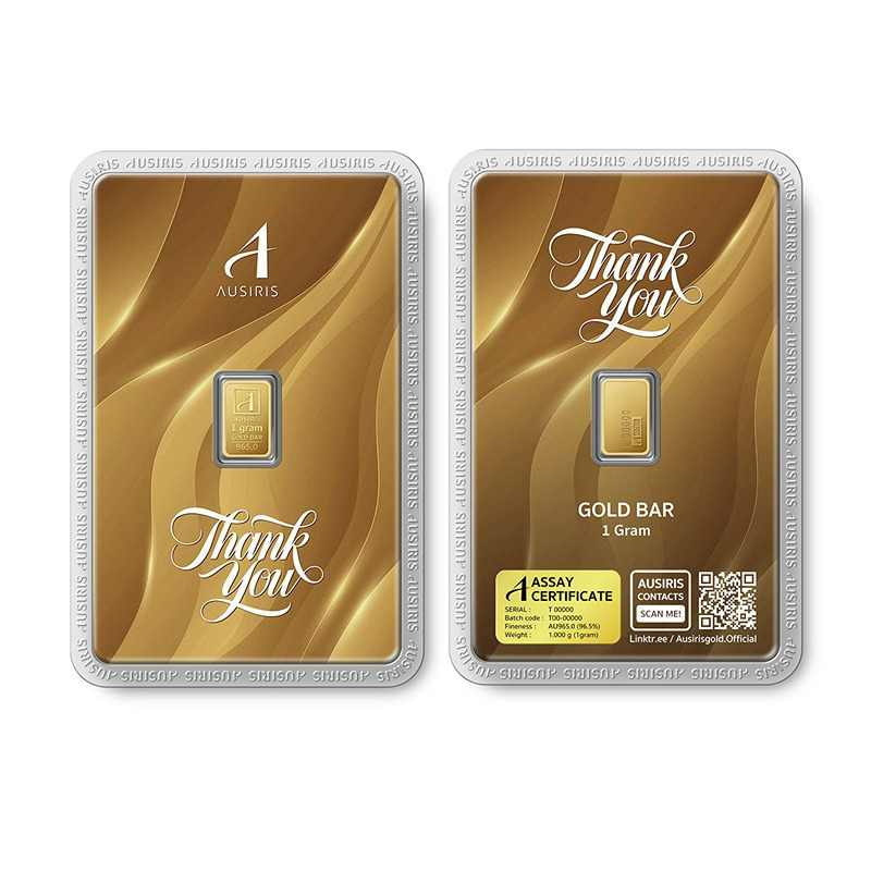 Ausiris ทองคำแท่ง 96.5 น้ำหนัก 0.125 บาท Thank You Luxe 