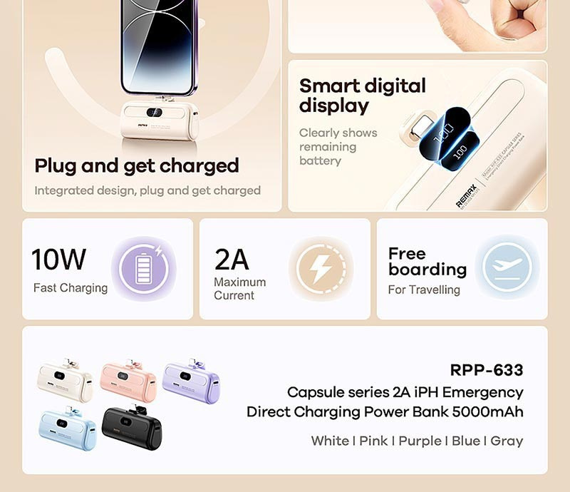 Remax Power Bank 5000 mAh รุ่น RPP-633