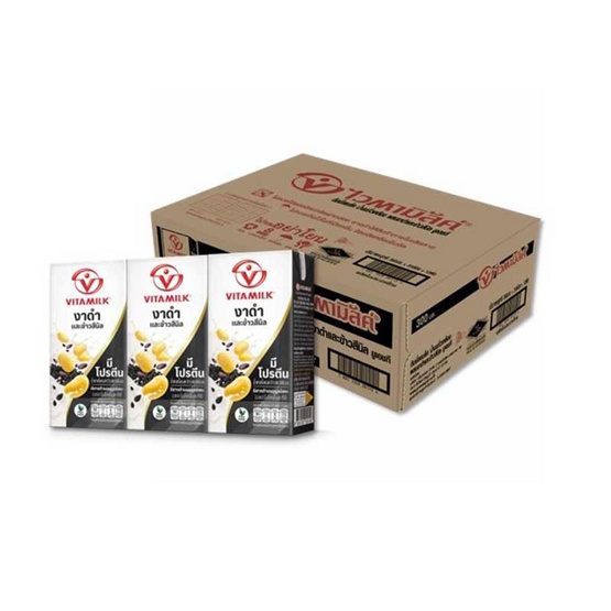 ไวตามิ้ลค์ นมถั่วเหลืองUHT รสดับเบิ้ลแบล็ค 300 มล. (ยกลัง 36 กล่อง)