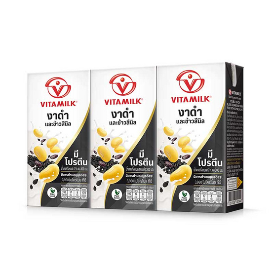 ไวตามิ้ลค์ นมถั่วเหลืองUHT รสดับเบิ้ลแบล็ค 300 มล. (ยกลัง 36 กล่อง)