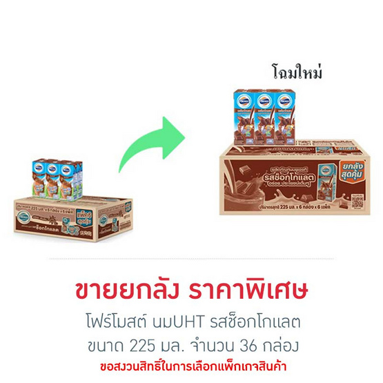 โฟร์โมสต์ นมUHT รสช็อกโกแลต 225 มล. (ยกลัง 36 กล่อง)