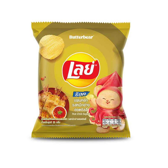 เลย์ร็อค รสหมึกย่างฮอตชิลลี่ 25 กรัม (ยกลัง 30 ชิ้น)