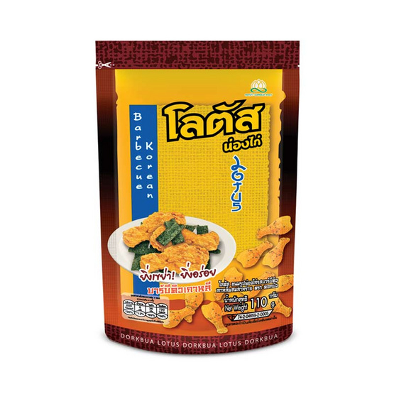 โลตัส ขนมน่องไก่ รสบาร์บีคิวเกาหลีผสมสาหร่าย 110 กรัม (แพ็ก 6 ชิ้น)