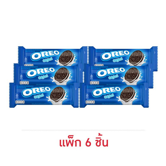 โอรีโอ คุกกี้แซนวิชสอดไส้ครีมวานิลลา 105 กรัม (แพ็ก 6 ชิ้น)