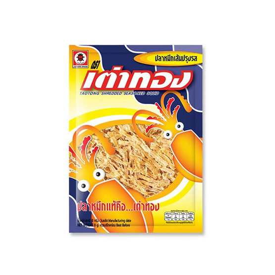 เต่าทอง ปลาหมึกเส้นปรุงรส 8 กรัม (แพ็ก 6 ชิ้น)