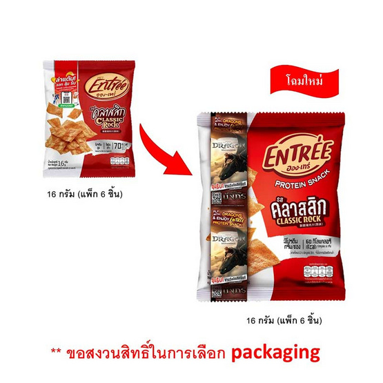 อองเทร่ หมูแผ่นอบกรอบ รสคลาสสิก 16 กรัม (แพ็ก 6 ชิ้น) อองเทร่ หมูแผ่นอบกรอบ รสคลาสสิก 16 กรัม (แพ็ก 6 ชิ้น)
