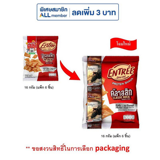 อองเทร่ หมูแผ่นอบกรอบ รสคลาสสิก 16 กรัม (แพ็ก 6 ชิ้น)