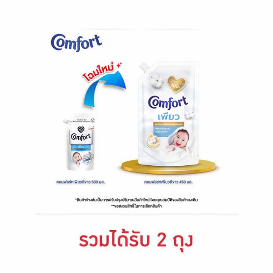 คอมฟอร์ท เพียว น้ำยาปรับผ้านุ่ม 450 มล.