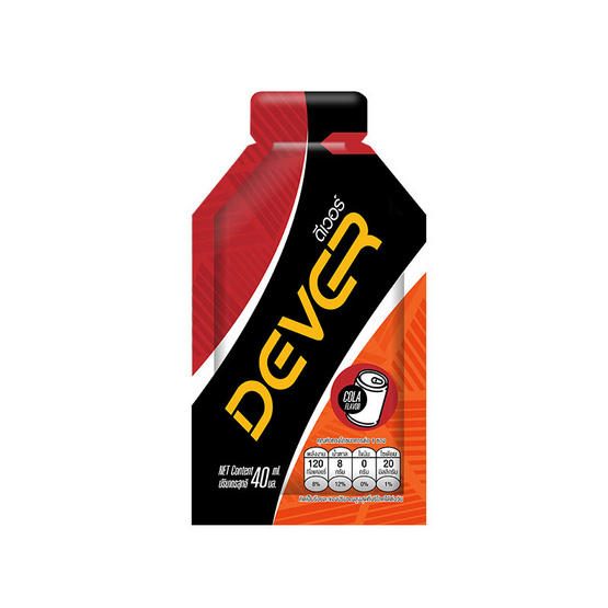 DEVER Energy gel เครื่องดื่มแบบเจล 40 มล. รสโคล่า 6 ซอง และรสลิ้นจี่ 6 ซอง (รวม 12 ซอง)