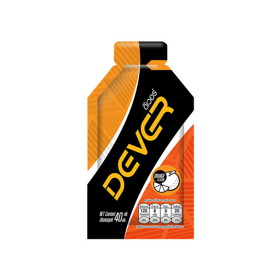 DEVER Energy gel set เครื่องดื่มแบบเจล 40 มล. รสโคล่า 6 ซอง และรสส้ม 6 ซอง (รวม 12 ซอง)