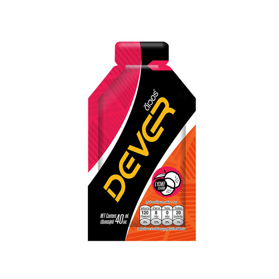 DEVER Energy gel set เครื่องดื่มแบบเจล 40 มล. รสผลไม้รวม 6ซอง และรสลิ้นจี่ 6ซอง (รวม12ซอง)