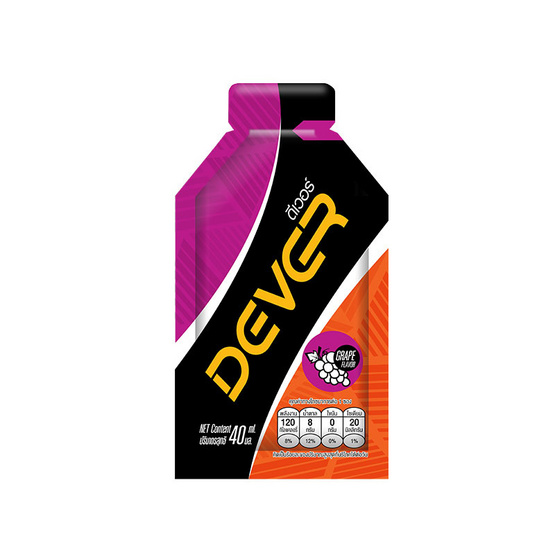 DEVER Energy gel set เครื่องดื่มแบบเจล 40 มล. รสผลไม้รวม 6 ซอง และรสองุ่น 6 ซอง (รวม12ซอง)