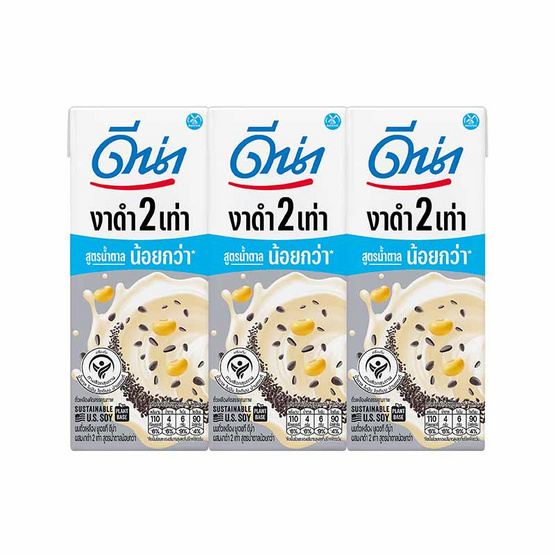 ดีน่า นมถั่วเหลืองUHT รสงาดำ สูตรหวานน้อย 230 มล. (ยกลัง 36 กล่อง)