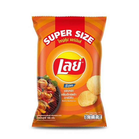เลย์ร็อค รสบาร์บีคิว Super Size 180 กรัม