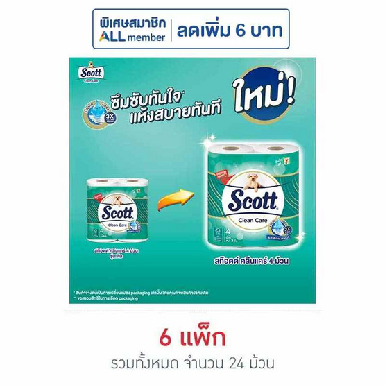สก๊อตต์ คลีนแคร์ (แพ็ก 4 ม้วน)
