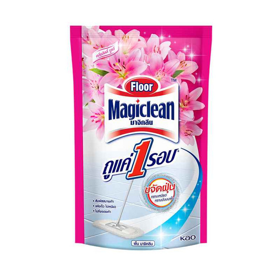 มาจิคลีน น้ำยาถูพื้นกลิ่นลิลลี่บูเก้ 750 มล. สีชมพู (แพ็ก 3 ชิ้น)