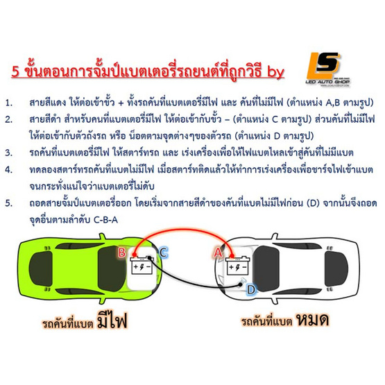 Leomax สายพ่วงแบตเตอรี่รถยนต์คุณภาพ (ความยาว 4.0 เมตร)