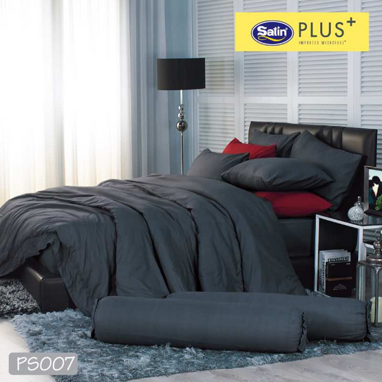 Satin Plus ผ้าปูที่นอน PS007 Charcoal Gray Satin Plus ผ้าปูที่นอน PS007 Charcoal Gray