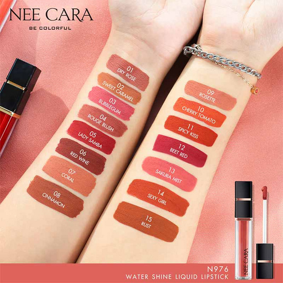 NEE CARA ลิปสติก WATER SHINE LIQUID LIPSTICK 6.5g