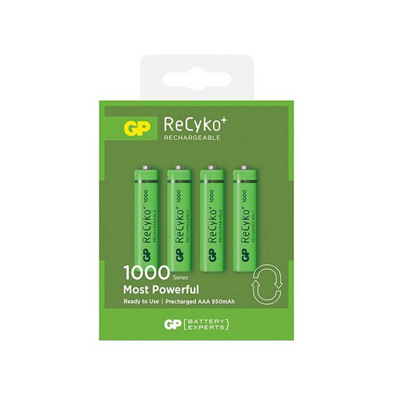 GP ถ่านชาร์จ รุ่น ReCyko+1000 Series 950mAh AAA 4 ก้อน