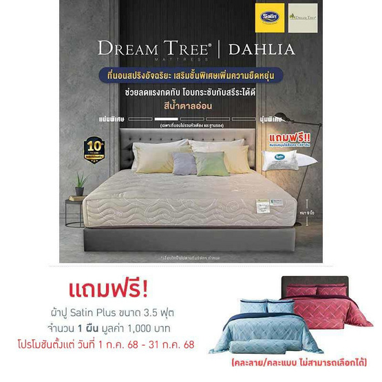 Satin ที่นอน Dream Tree รุ่น DAHLIA น้ำตาลอ่อน Satin ที่นอน Dream Tree รุ่น DAHLIA น้ำตาลอ่อน