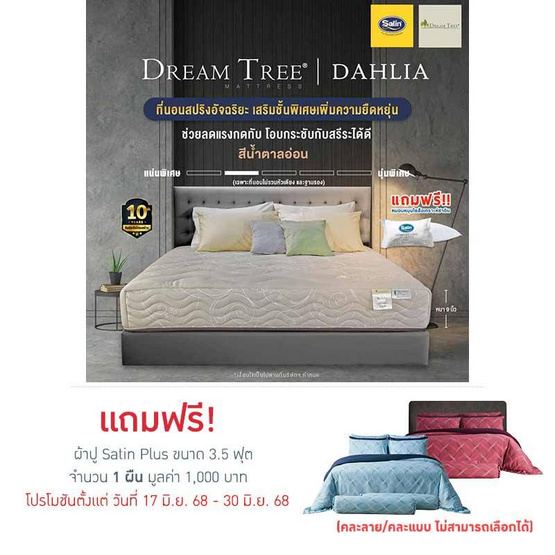 Satin ที่นอน Dream Tree รุ่น DAHLIA น้ำตาลอ่อน Satin ที่นอน Dream Tree รุ่น DAHLIA น้ำตาลอ่อน