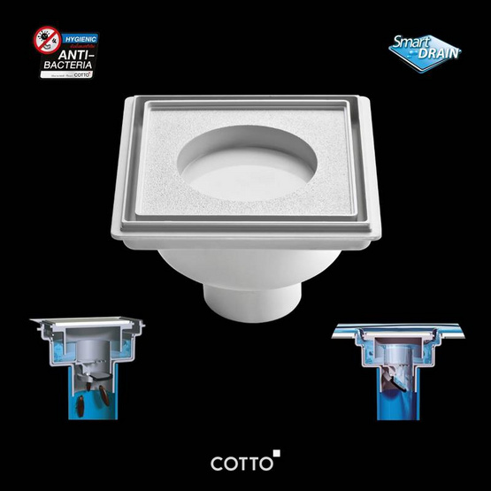 Cotto ตะแกรงน้ำทิ้งกันกลิ่น(ANTI-BACTERIA)สำหรับท่อ PVC ขนาด 2 นิ้ว