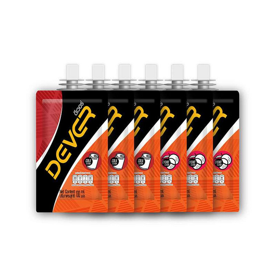 DEVER Energy gel รสโคล่า3ซอง รสลิ้นจี่3ซองขนาด 100มล.รวม 6 ซองแถม ขนาด100มล.(คละรส) 1 ซอง