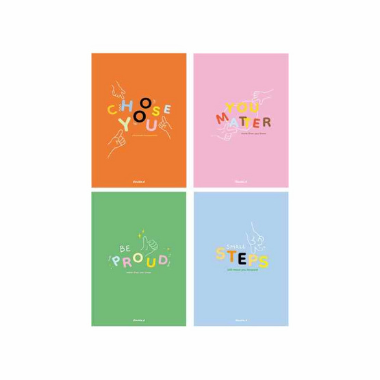 Double A สมุดรายงาน A4 80 แกรม 25 แผ่น ปกคละลาย (แพ็ก 4 เล่ม)