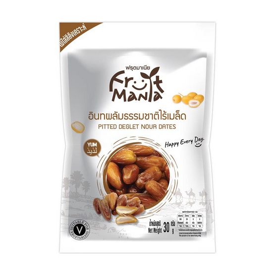 ฟรุตมาเนีย อินทผลัมไร้เมล็ด 30 กรัม (แพ็ก 6 ชิ้น)