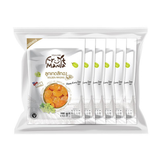 ฟรุตมาเนีย ลูกเกดสีทอง 30 กรัม (แพ็ก 6 ชิ้น)