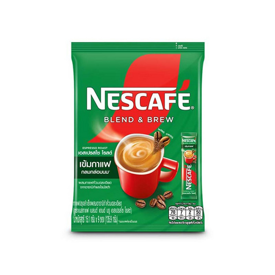 เนสกาแฟ 3in1 เบลนด์แอนด์บรู เอสเปรสโซ่ โรสต์ 135.9 กรัม (15.1 กรัม x 9 ซอง) แพ็ก 8 ถุง เนสกาแฟ 3in1 เบลนด์แอนด์บรู เอสเปรสโซ่ โรสต์ 135.9 กรัม (15.1 กรัม x 9 ซอง) แพ็ก 8 ถุง