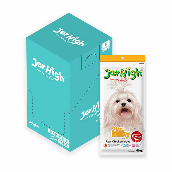Jerhigh มิลค์กี้ 40 กรัม (1 แพ็ก 6 ชิ้น)