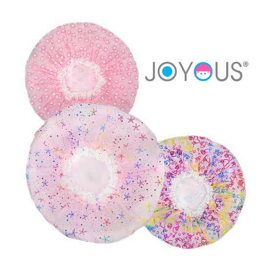 JOYOUS หมวกคลุมผมอาบน้ำ (คละสี) (แพ็ก 3 ชิ้น)