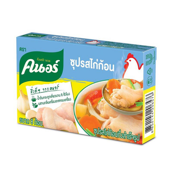 คนอร์ ซุปก้อนรสไก่ 80 กรัม (แพ็ก 6 ชิ้น)