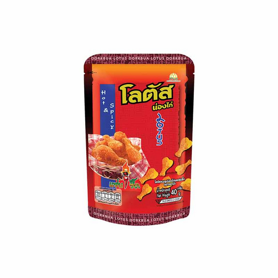 โลตัส ขนมน่องไก่ รสแซ่บซี๊ด 40 กรัม (แพ็ก 12 ชิ้น)